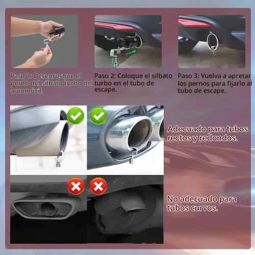 Vista 4 de deemars Silbato Turbo para Coche, Silbato Turbo Universal de Aleación de Aluminio, Silbato de Escape de Sonido Turbo XL de Aleación de Aluminio