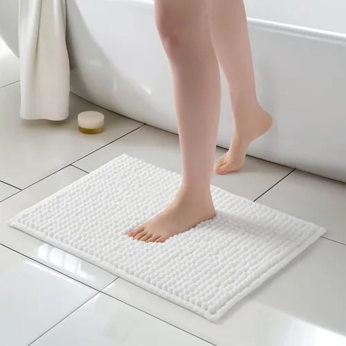 Vista 30 de FRESHMINT Alfombra de baño de felpilla gruesa y grumosa, 17"x24", alfombrilla de baño antideslizante, accesorio decorativo suave, linda alfombrilla