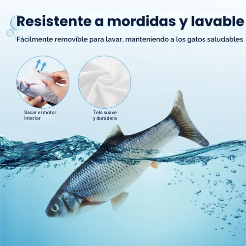 Vista 6 de Potaroma - Juguetes para gatos con SilverVine y menta de gato, pescado en movimiento flexible para perros pequeños, de ejercicio, interactivos