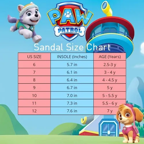 Vista 6 de Nickelodeon Skye Everest Beach - Zapatos iluminados de la Patrulla Canina para niñas, sandalias de verano, zapatos de agua para niños, correa