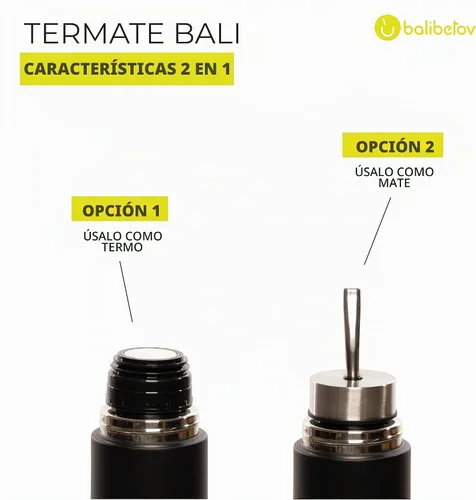 Vista 5 de BALIBETOV Botella de Yerba Mate Autoservable de 25 oz – Auto-Cebante Mate Cup Negro