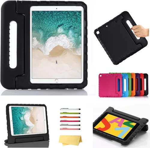 Vista 18 de Funda infantil para iPad de 9ª/8ª/7ª generación de 10.2 pulgadas con mango giratorio/soporte, ligera, suave, espuma EVA, a prueba de golpes, 01#