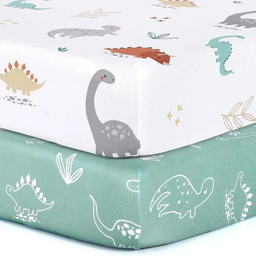 Vista 37 de Pack n Play Sheets BROLEX - Juego de 2 sábanas para cuna, juego de sábanas elásticas y portátiles para cuna, funda de colchón convertible