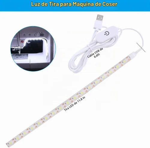 Vista 5 de Tira de luz de costura brillante con atenuador táctil blanco frío 6500K