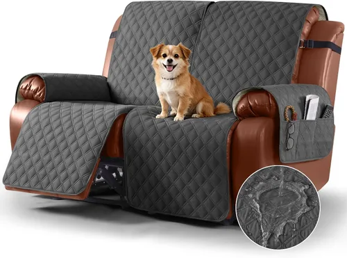 Vista 11 de Ruaozz Funda impermeable para sofá reclinable, lavable, funda antideslizante de 1 pieza, protector de muebles con correas elásticas, bolsillo