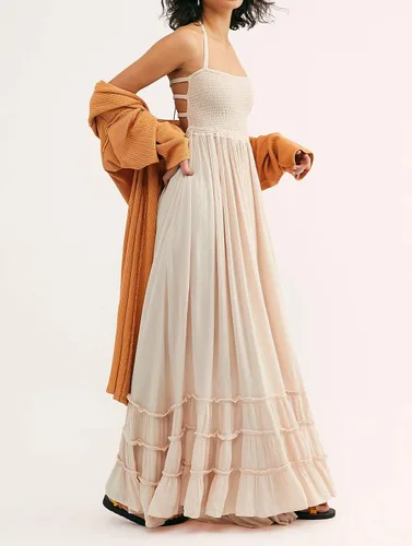 Vista 3 de R.Vivimos - Vestido largo y sensual para mujer, de verano, de algodón y con espalda descubierta