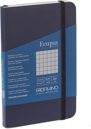 Vista 31 de Fabriano Ecoqua Plus - Cuaderno encuadernado con puntadas, 3.5 x 5.5 pulgadas, punteado, negro