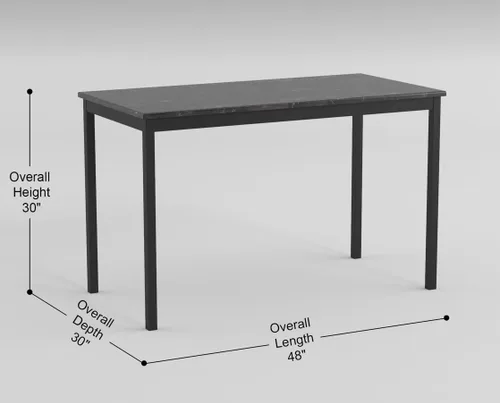 Vista 3 de Juego de 4 sillas de comedor para habitación, mesa y asientos de cocina, tapicería de piel sintética, marco de metal, muebles de comedor casuales