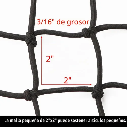 Vista 3 de CZC AUTO Red de carga elástica de látex negro de 22 x 38 pulgadas, elástica