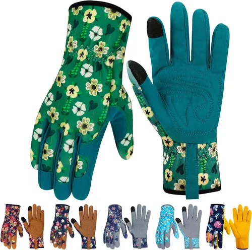Vista 16 de Guantes de Jardinería de Cuero MERTURN para Mujeres, Guantes de Jardín a Prueba de Espinas, Guantes de Trabajo Compatibles con Pantalla Táctil