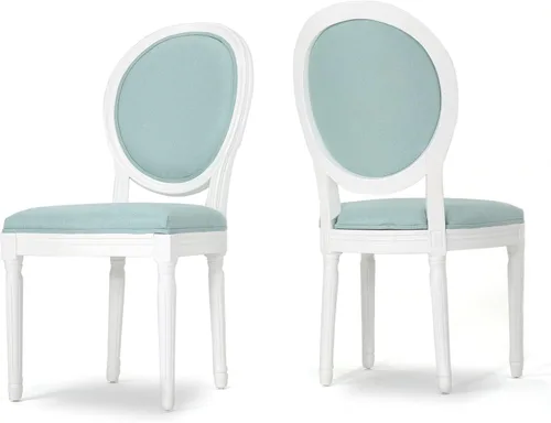 Vista 21 de Christopher Knight Home - Juego de sillas para comedor, modelo Phinnaeus, juego de 4, madera, rayas azul oscuro + beige claro + natural