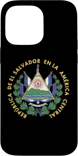 Vista 21 de Funda para iPhone 13 Pro Max con emblema nacional de escudo de armas de El Salvador