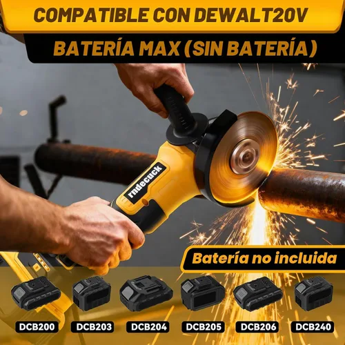 Vista 2 de Amoladora angular sin escobillas compatible con batería Dewalt de 20 V Max (sin batería), velocidad variable, amoladoras eléctricas inalámbricas