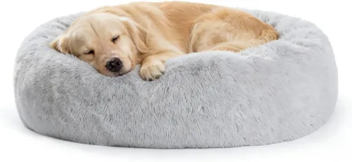 Vista 14 de SAVFOX Camas de felpa calmantes para perros, cama de perro dona para perros pequeños, medianos, grandes y extragrandes, cama cómoda para perros