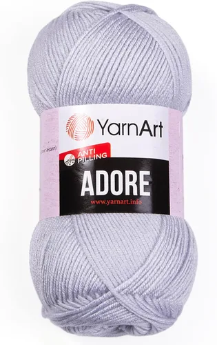 Vista 15 de 1 madeja YarnArt Adore, hilo antipilling, 100% acrílico antipilling, 100 g (3.5 oz), 280 m (306 yd), 3: Light-DK, Verde bebé - 358