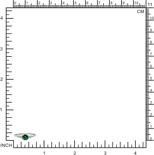 Vista 2 de Silvershake Anillo de promesa de plata de ley 925 con diseño nano esmeralda y circonita cúbica blanca Circonita plata de ley 925 Esmeralda sintética