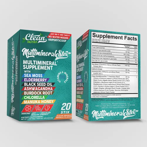 Vista 9 de Polvo de Musgo Marino Baya de Saúco Ashwagandha Chlorella Miel de Manuka VitaminaD3 Vitamina C Zinc Espirulina Yodo Verdes Detox Apoyo Inmune Sin