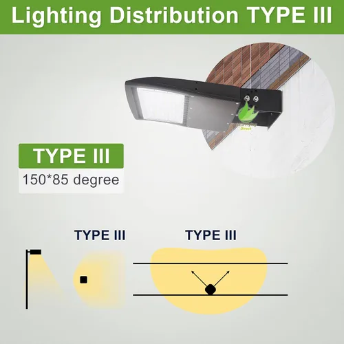 Vista 7 de Luces LED de poste de estacionamiento de 100 W, sensor de fotocélula del atardecer al amanecer, protección contra sobretensiones integrada, 1-10 V