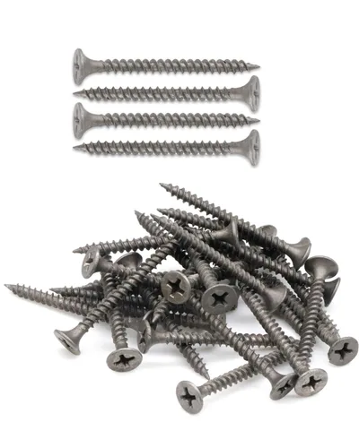 Vista 11 de Tornillos Phillips de cabeza plana #6x1 para paneles de yeso de rosca fina, tornillo de madera de punta afilada, acero al carbono 1022A, fosfato gris