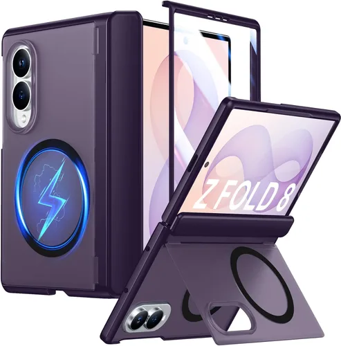 Vista 19 de SPIDERCASE Funda magnética para Samsung Galaxy Z Fold 8, [soporte estable incorporado] [protección resistente de bisagra] protección contra caídas