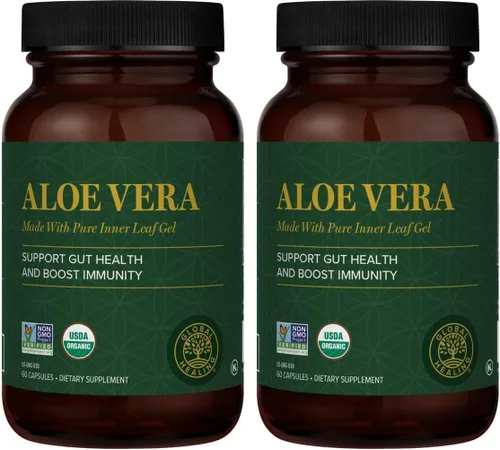 Vista 7 de Global Healing Aloe Vera - Suplemento orgánico bio-activo de hojas - Fórmula concentrada de 200 veces con la mayor concentración de acemanano