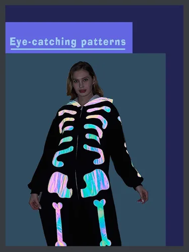 Vista 3 de Pijama mameluco para adultos, disfraz unisex de animales de Halloween, ropa de dormir para hombres y mujeres, traje de cosplay cómodo y divertido