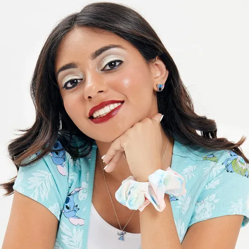 Vista 2 de Disney Lilo and Stitch - Juego de aretes de moda, 3 pares, aretes de tuerca, Metal, Circonia cúbica