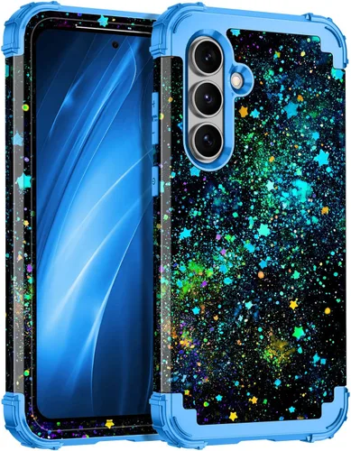 Vista 59 de Miqala Funda para Galaxy S21 FE 5G, brilla en la oscuridad, tres capas, resistente, protección a prueba de golpes, parachoques de plástico