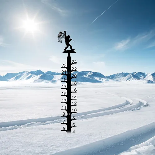Vista 14 de LiveGo Iron Art - Medidor de nieve de 24 pulgadas, medidor de medición para exteriores, palo de medición de nieve desmontable de metal, estacas