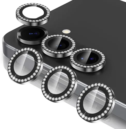 Vista 26 de Casetego Protector de lente de cámara para Galaxy Z Fold 8, [Diseño de purpurina mejorado], [Fuerte adherencia], lente de vidrio templado 9H negro