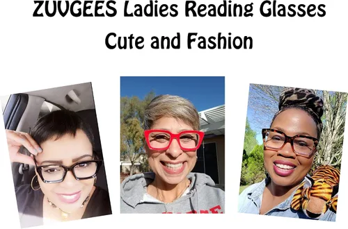 Vista 2 de Lentes de lectura cuadrados estilo retro Oprah, armazón grande y vidrios de 1.96 pulgadas.