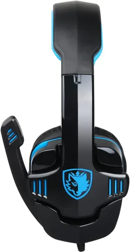 Vista 6 de LIMUSIC Azul G4000 Profesional Audífonos con salida 3,5 mm para PC estéreo para Juegos con cancelación de sonido, Control de Volumen, micrófono