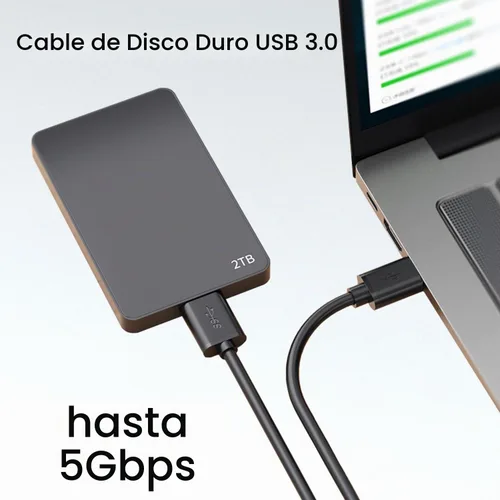 Vista 2 de Cable micro USB 3.0 de 3 pies para disco duro externo, WD My Passport