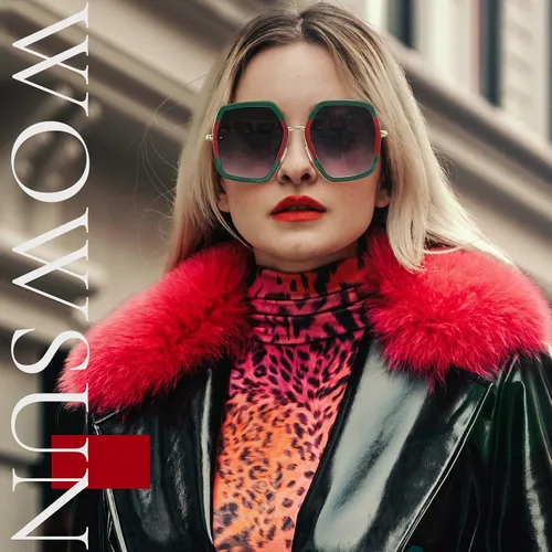 Vista 6 de WOWSUN Oversized Big Fashion Sunglasses for Women Irregular Large Shades UV Protection