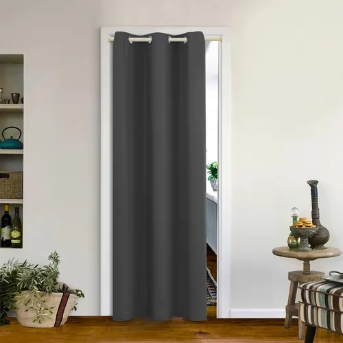 Vista 111 de MYSKY HOME Cortinas Aqua para Armario para Entrada Cortina Opaca para Puerta para Sala de Estar Cortina Oscurecedora de Habitación con Ojales
