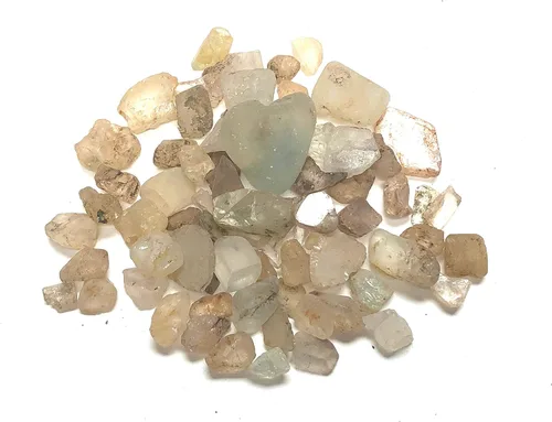 Vista 3 de Topacio natural en bruto con bolsa de terciopelo, rocas a granel (1 libra)
