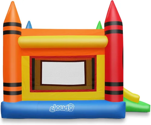 Vista 3 de Cloud 9 Casa de rebote de crayón con tobogán, gorila inflable grande para niños, sin ventilador