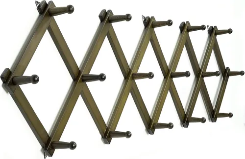 Vista 33 de WEBI Perchero de Pared Acordeón, Perchero de Sombreros de Madera Expandible para Perchero de Abrigos Montado en Pared, Soporte de Ganchos Acordeón
