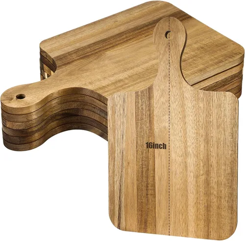 Vista 9 de Lounsweer Tabla de cortar gruesa de 6 piezas, tablero de madera a granel para cortar servir embutidos material para grabado láser, día de la madre