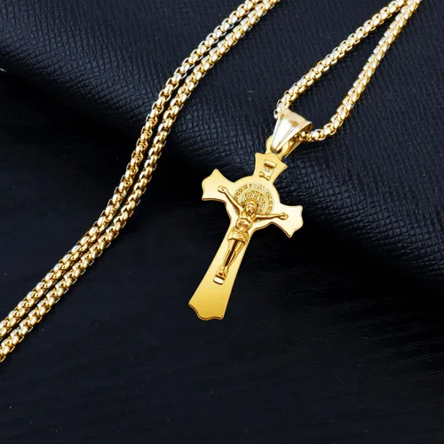 Vista 5 de 10 piezas de medallas de metal de San Benito con cruz, dijes de rosario, centro INRI, crucifijo, cuentas colgantes, joyería católica DIY, regalos