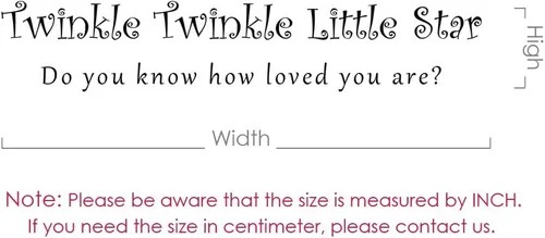 Vista 4 de Twinkle Twinkle Twinkle Little Star pared calcomanía de guardería calcomanía para pared Bebé habitación Decal White
