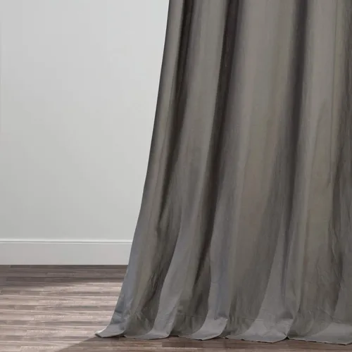 Vista 3 de HPD Half Price Drapes PRCT-S04B-84-FP - Cortina plisada de algodón sólido (1 panel), 25 x 84 pulgadas, gris Millstone