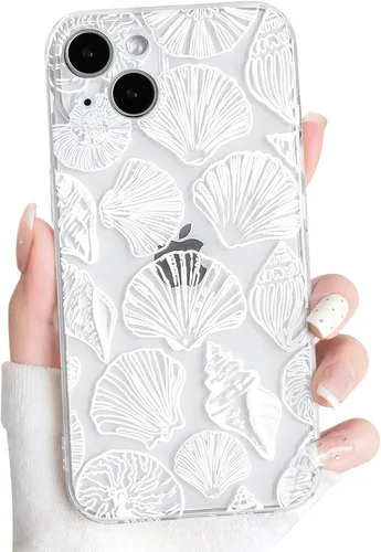 Vista 9 de NITITOP Funda para iPhone 13 Clear Sea Animal - Pez negro Pescado Negro