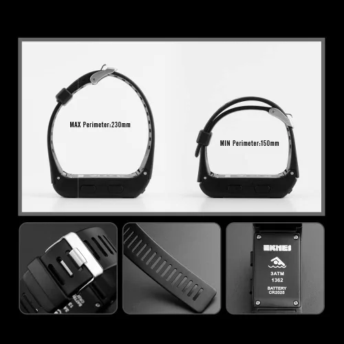 Vista 7 de Reloj digital deportivo rectangular negro para hombre, impermeable, pantalla LED, gran cara, militar, luminoso, cronómetro, alarma, militar, reloj