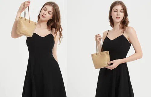 Vista 7 de Vgift Bolsa de cubo de lujo con diamantes de imitación, bolso de noche brillante para mujer