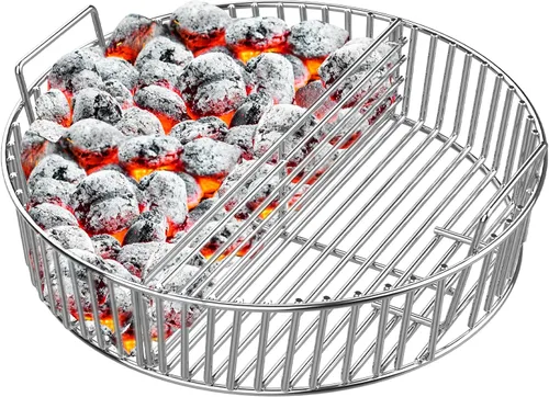Vista 9 de onlyfire Canasta de cenizas de carbón para Huevo Verde Grande pequeño, contenedor de carbón de acero inoxidable con asas, accesorios para parrilla