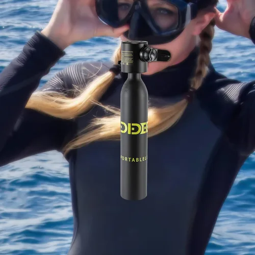 Vista 8 de Mini tanque de buceo conjunto de buceo, equipo de buceo inflable de 0.5L, tanque de oxígeno para respiración subacuática, constante con válvula