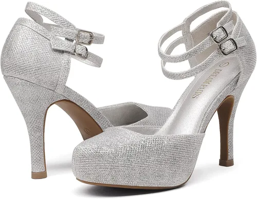 Vista 2 de DREAM PAIRS Office-02 - Zapatos de tacón alto con correa de tobillo doble estilo Mary Jane para mujer