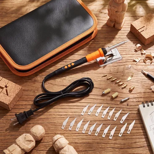 Vista 2 de ZeahVeyora Cortador de plástico eléctrico del cortador de la espuma del cuchillo caliente de 31 PC para DIY