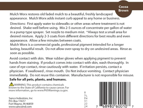 Vista 5 de Mulch Worx Concentrado de color de mantillo marrón - 2,800 pies cuadrados - Spray de tinte para mantillo marrón oscuro intenso